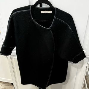 J Brand wool coat with leather trim